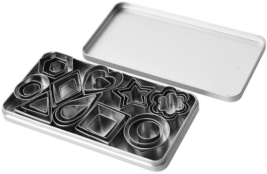 Ausstechformen – Mini-ausstechformen (mit Box), Geometrisches Ausstechformen-set Aus Edelstahl, 30-teilig