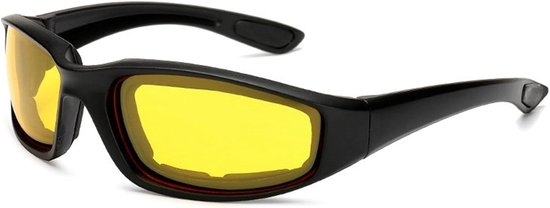 Motorradbrille – Winddichte Fahrbrille – Outdoor-aktivitäten – Uv400-polycarbonatgläser – Verstellbare Größe – Grau-gelb-weiß