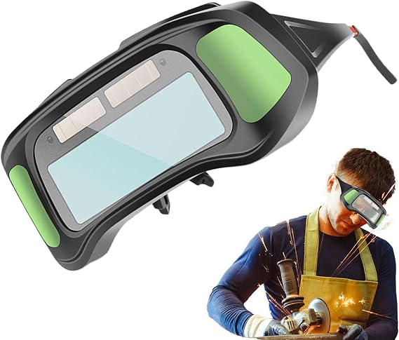 Schweißerbrille - Automatisch Abdunkelnd, 1 Stück, Solarbetriebene Schutzbrille Für Die Metallbearbeitung, Schnell Reagierende Antireflexionsscheibe (2)