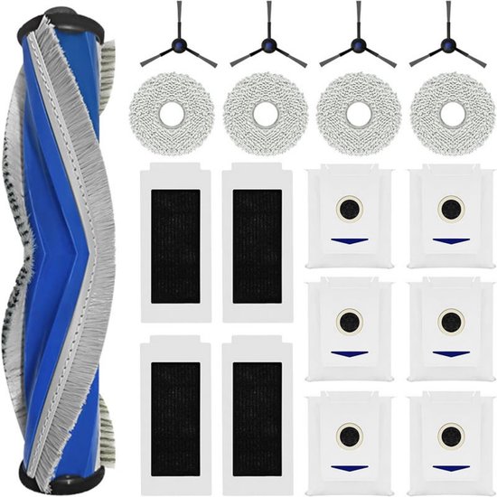 Ersatzteile Für Den Ecovacs Deebot T30 Pro Omni: 1 Hauptbürste, 4 Filter, 4 Seitenbürsten, 4 Wischmopps, 4 Antibakterielle Staubbeutel