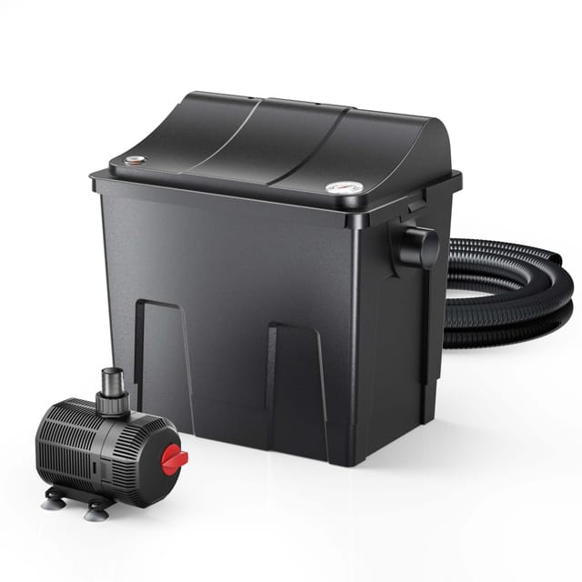 Sunsun - CBF-200T Bioteichfilter Komplettset mit 9W uvc Klärer, Teichpumpe 2300 l/h 35W, Thermometer und Filtermedien, Filteranlage Bio Teichfilter