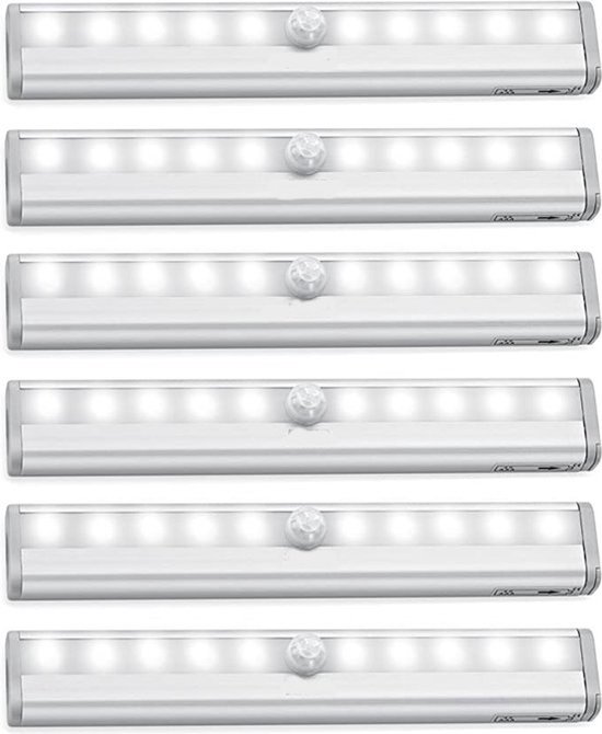 Einzelne, Batteriebetriebene Led-bewegungsmelderleuchte, 20 Cm, Kaltweiß, Für Schrank, Treppenhaus, Küche
