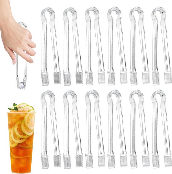 Kunststoff-lebensmittelzange – Küchenzange – Buffetzange – Rutschfeste, Gezahnte Zange – 16 Cm – Transparent