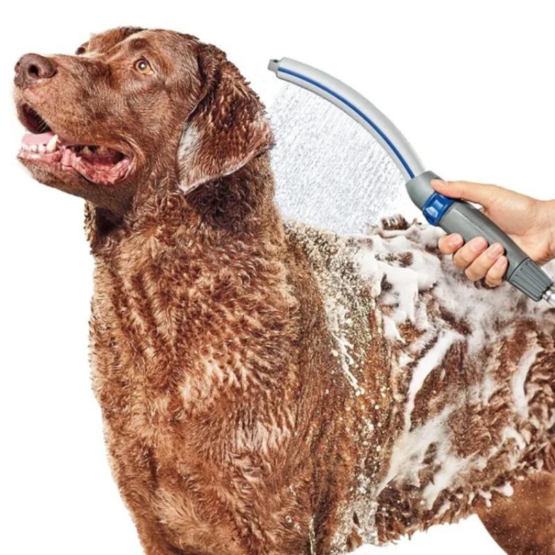 Massage-duschkopf Für Hunde Und Katzen Mit Wasserdurchflussregulierung – Haustier-badebürsten-duschset – Bewässerungsdusche Für Hunde Und Katzen – Universaladapter