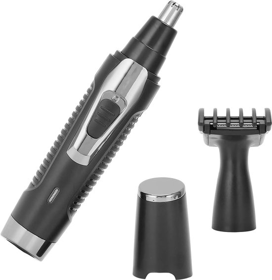 2-in-1 Wiederaufladbarer Profi-nasen- Und Augenbrauentrimmer, Multifunktionstrimmer Mit Kamm, Usb-aufladbar, Schwarz-silber