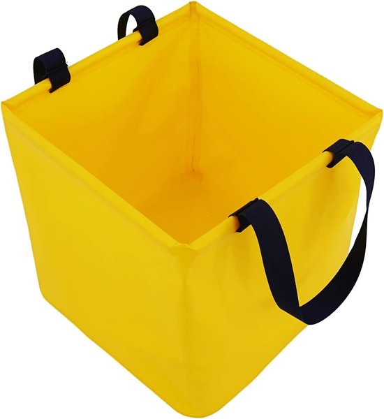 Faltbarer Eimer – Tragbarer Outdoor-eimer – 25-liter-falteimer, Quadratisch – Ideal Zum Angeln, Für Den Strand, Camping Und Autowaschen – Gelb