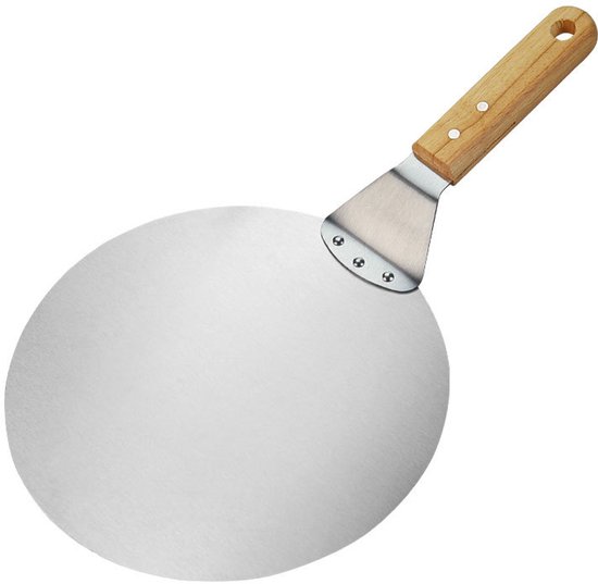 Pizzaschieber – 25 Cm Pizzaschieber – Runder Aluminiumspatel – Leichtes Werkzeug Zur Zubereitung Von Hausgemachten Kuchen Und Brot – 25 Cm