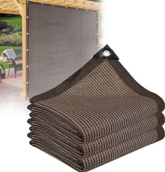 Sonnensegel, 2 X 2 M, Auto-sonnenschutz, Sonnenschutzgewebe, Uv-schutz, Sichtschutz Für Den Außenbereich, Sonnenschutzgewebe, Dekoratives Gewebe Für Die Veranda, Kaffeebraun