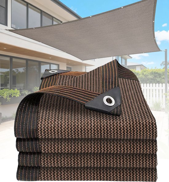 Sonnenschutzgewebe, 2 X 4 Meter, Automarkise, Uv-schutz-sonnenschutznetz, Für Garten, Terrasse, Balkon Und Pool, Kaffeebraun