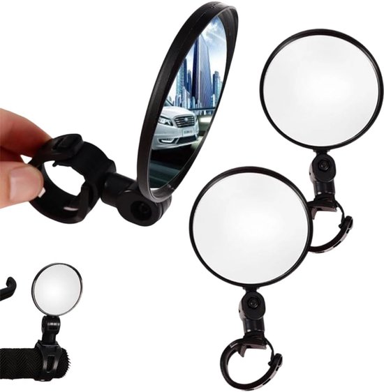 2 Fahrradspiegel, 360° Verstellbarer Universal-breitbildspiegel Für Lenker, Für Mountainbikes, Rennräder, E-bikes, Roller (8 Cm)