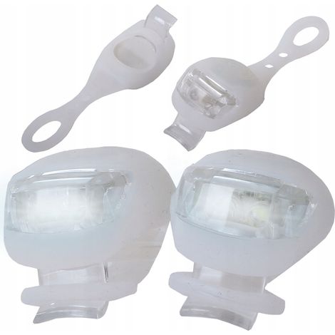 Silikon-fahrradlichter, 4-teiliges Set, Weiß, Zwei Große Und Zwei Kleine Größen.
