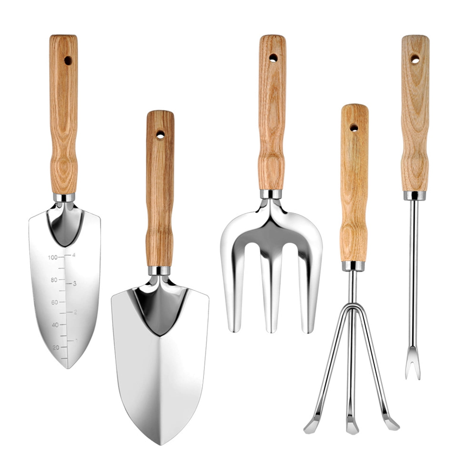 5-teiliges Mini-gartenwerkzeugset Mit Kleiner Schaufel, Spaten, Rechen Und Gabel, Rostbeständiges Eisen Und Holz Für Sukkulenten