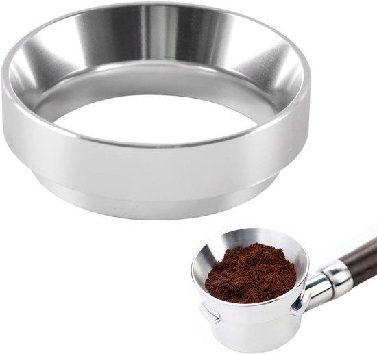 Magnetischer Aluminium-pulverauffangring Für Kaffeepulver, 58 Mm, Kompatibel Mit 58-mm-siebträger, Silber