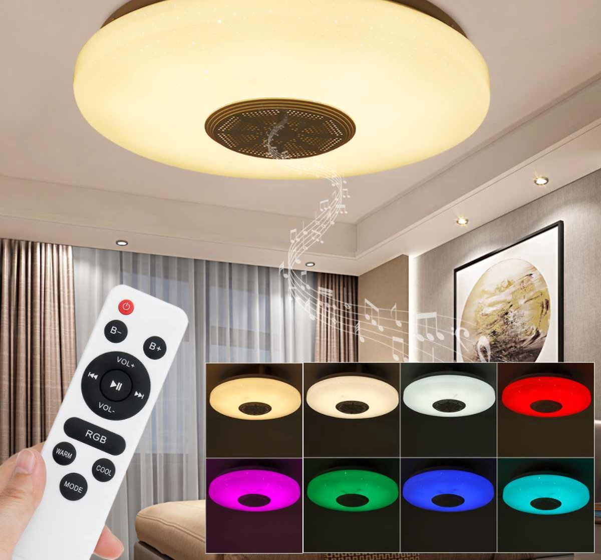 Intelligente Led-deckenleuchte Mit Bluetooth-lautsprecher – Deckenleuchte – App-steuerung