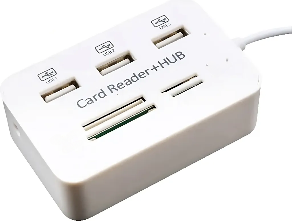 Usb-kartenleser Mit 3 Usb-anschlüssen, Sd-, Micro-sd-, Sdhc- Und Sdxc-kartenleser-splitter, Kompatibel Mit Pcs, Tablets Und Smartphones.