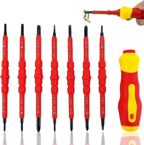 8-in-1 Magnet-schraubendreher-set – Isoliertes Schraubendreher-set