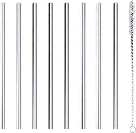 Wiederverwendbares Cocktailstrohhalm-set Aus Metall – 8er-pack, Umweltfreundlich Und Nachhaltig, Ideal Für Getränke Und Partys