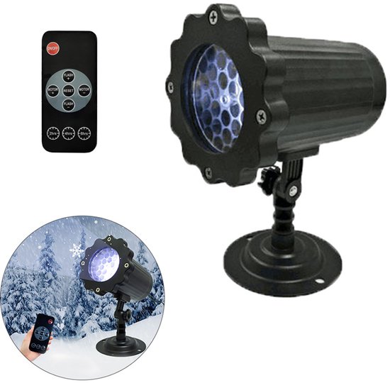Led-projektorlampe Mit Fernbedienung Und Erdungsanschluss Für Den Außenbereich – Geeignet Für Gärten, Terrassen, Innen- Und Außenbereiche, Partys Und Feiertage – Schwarz