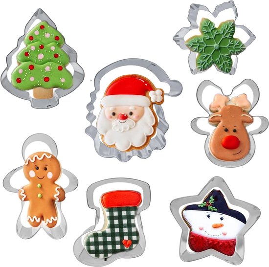 7-teiliges Weihnachtsplätzchen-ausstechformen-set Aus Edelstahl