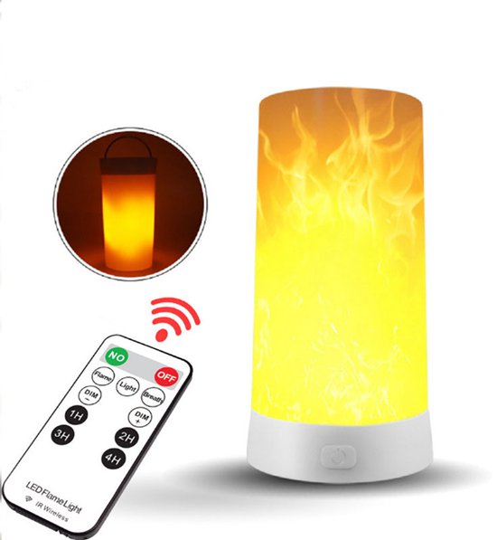 Wiederaufladbare Led-tischleuchte Mit Flammeneffekt Für Den Außenbereich Mit Schwerkraftsensor Und Fernbedienungstimer