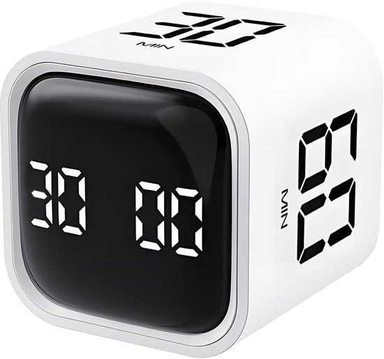 8. Pomodoro-timer, 5/10/30/60-minuten-modi, Schwerkraftsensor-adhs-würfel-timer, Vibrations-/lautstärkeeinstellungen.
