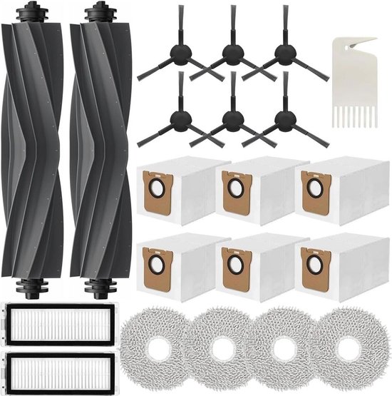Für Dreame L20 Ultra/l20 Ultra. Das Komplette Zubehörset Beinhaltet: 2 Walzenbürsten, 6 Staubbeutel, 4 Wischpads, 6 Seitenbürsten Und 2 Filter. Dies Ist Ein
