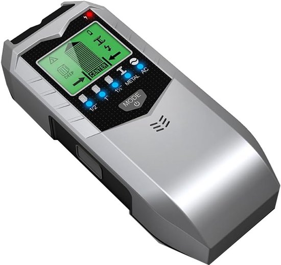 Elektronischer Detektor – Wandscanner – Wände Prüfen – 5-in-1-funktionen – 19 X 10 X 5 Cm – Silber