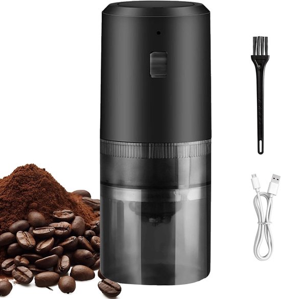 Kaffeemaschine – Kaffeemühle – Tragbare Kaffeemaschine – Kaffeemaschine Mit Mahlfunktion – Leicht Und Einfach – Schwarz