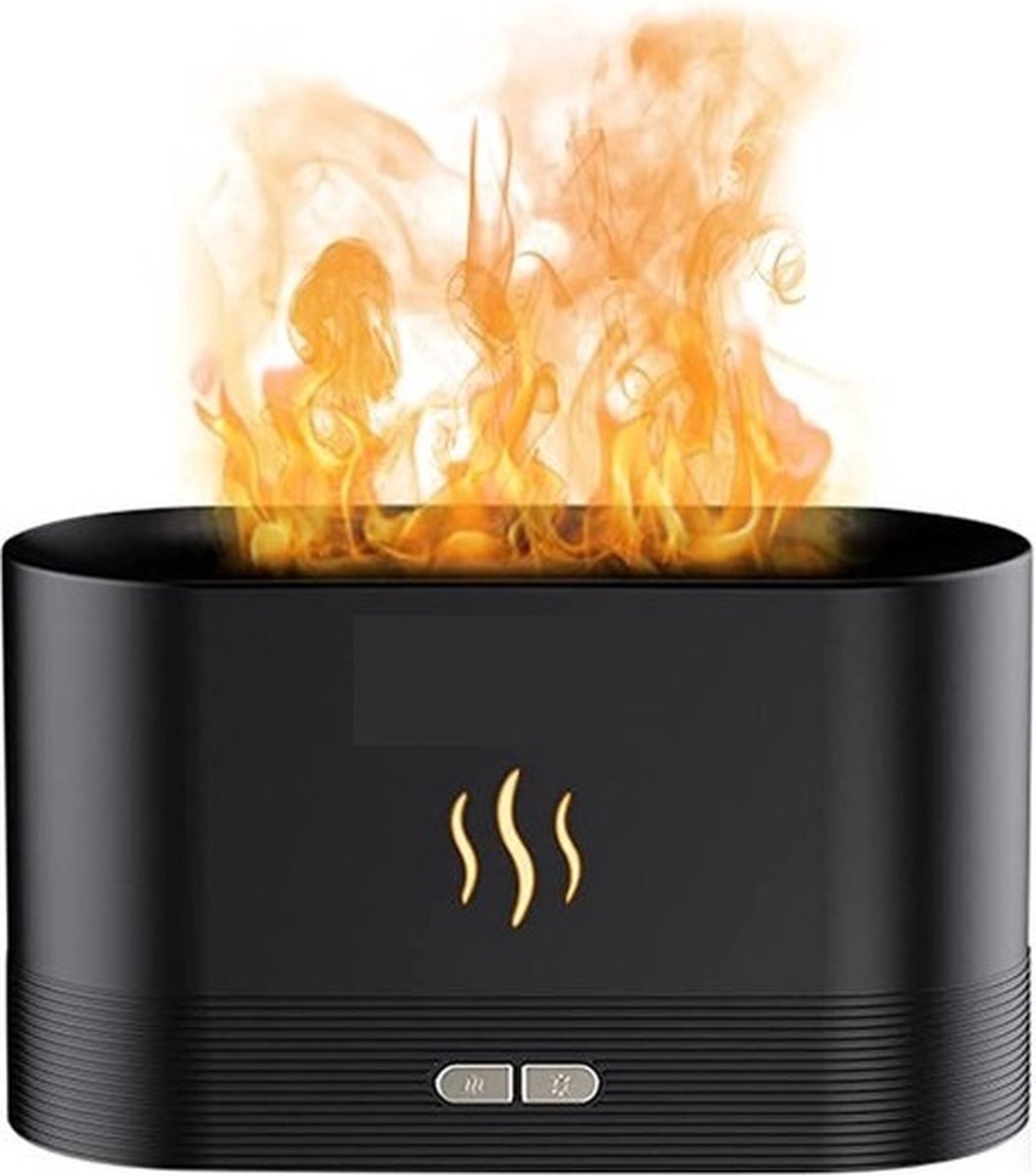 Aromadiffusor – Luftbefeuchter – Aromatherapie – Flammeneffekt – Duftdiffusor – Zerstäuber – Sieben Farben