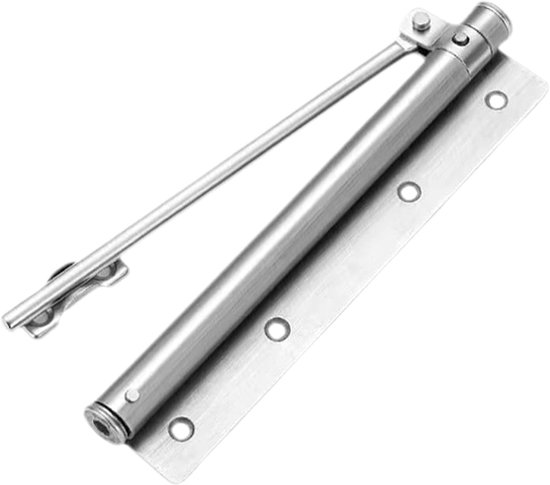 Automatischer Türschließer – Federbelasteter Türdämpfer – Komfortables Automatisches Schließen – Einstellbare Schließgeschwindigkeit – 24 X 15 Cm – Silber