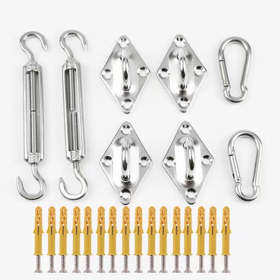 M6 304 Ss Sonnensegel-montagesets & Zubehör, Für Rechteckige & Dreieckige Terrassen, Silber
