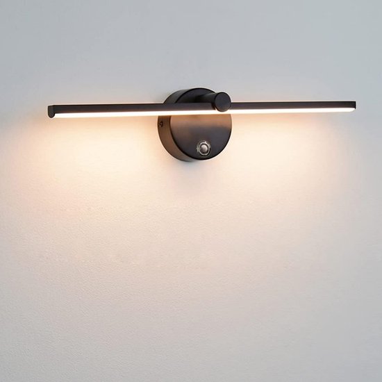 Dimmbare Led-waschtischleuchte Mit Schalter, 300° Drehbare Wandleuchte Für Badezimmer, 8 W, 4000 K, Waschbecken, 41 Cm, Schwarz