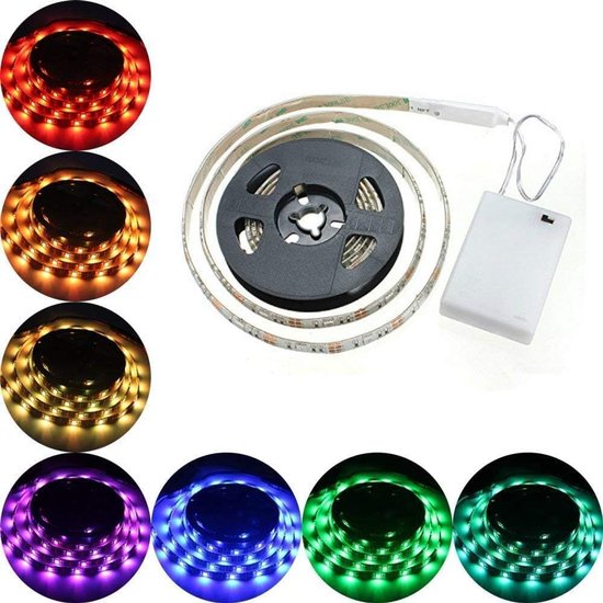 1 Meter Langer, Batteriebetriebener Rgb-led-streifen Mit Fernbedienung Und Mini-controller Für Fernseher Und Partys