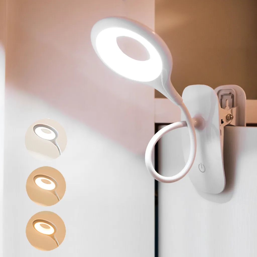 Diese Klemmlampe Für Den Nachttisch Dient Als Leselampe Und Verfügt Über Touch-bedienelemente Sowie Drei Leuchtmodi, Darunter Weißlicht.