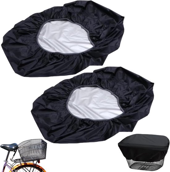 2er-pack Wasserdichte Regenhüllen Für Fahrradkorb Und -box (70 X 80 Cm, Schwarz)