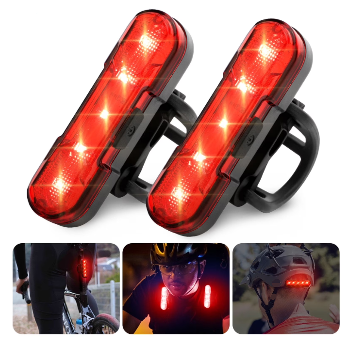 Zwei Per Usb Wiederaufladbare Led-fahrradrücklichter, Hochhelle Fahrradrücklichter Für Die Nacht, Für Erwachsene Und Jugendliche
