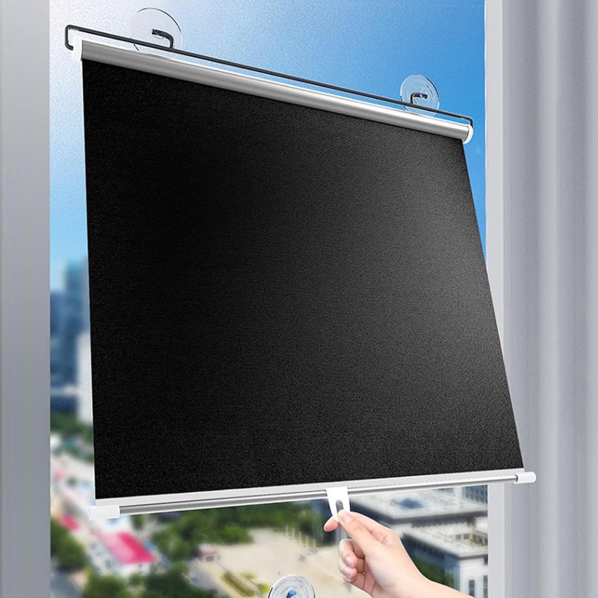 Verdunkelungsrollo – 40 Cm X 125 Cm – Mit Saugnäpfen – Teleskopierbar – Sonnenschutzgewebe – Kein Bohren Erforderlich – Teleskop-markisenrollo