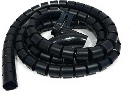 3 Meter Kabelmantel, Geeignet Für Bürokabelrinnen, Flexibler Spiralmantel, Geeignet Für 22-mm-kabel, Schwarz.