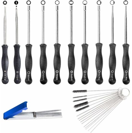 10-teiliges Set Mit Einstellschlüsseln Für Rasenmähervergaser, Inklusive Werkzeugkasten, Bürste Und Reinigungswerkzeugen.