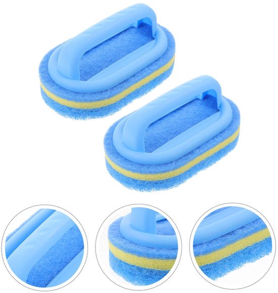 Küchenbürsten-set, Multifunktional, Mit Griff – Geeignet Zum Reinigen Von Schwämmen Im Badezimmer Und Glatten Oberflächen In Küche Und Bad – Blau