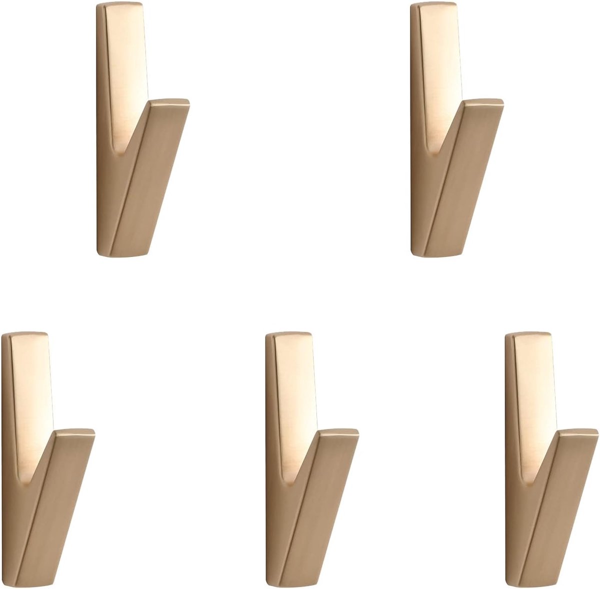 5-teiliges Haken-set, 7,9 X 4 X 1,4 Cm, Goldfarben, Auch Für Schallschutzpaneele, Schränke, Wände Und Badezimmer Geeignet, Wandhaken Aus Zinklegierung