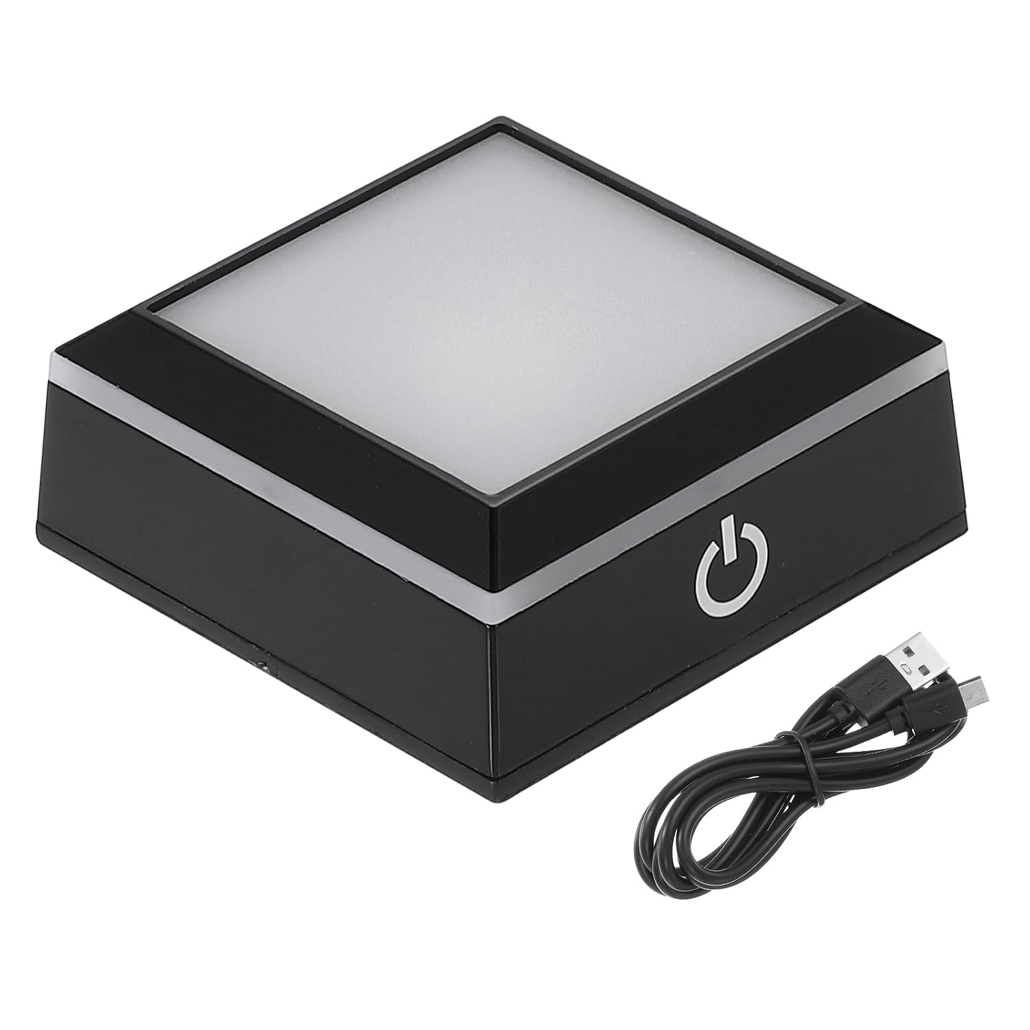 Kleiner Quadratischer Lampenhalter Mit Farbwechselnder Halterung Und Led-anzeige – Schwarz