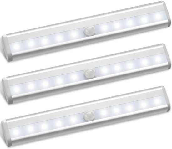 Led-bewegungsmelderleuchte, 3er-pack, Schrankleuchte Mit Sensor, Unterbauleuchte, Nachtlicht Für Den Innenbereich, Küchenschrankleuchte, Treppenhausleuchte