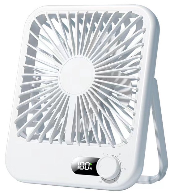 Wiederaufladbarer Tischventilator – 100 Geschwindigkeitsstufen – Led-anzeige – 17 Cm