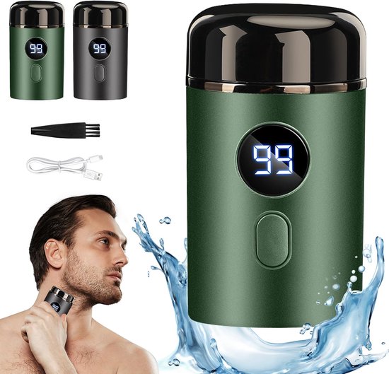 Mini-elektrorasierer Für Unterwegs – Usb-aufladbarer, Wasserdichter Mini-elektrorasierer Für Herren – 2er-packung, Ideal Für Reisen (grün-grau)