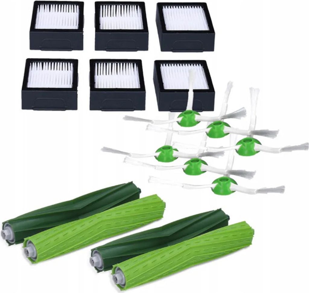 Ersatzteilset Für Irobot Roomba E/i Serie – 6 Filter, 6 Seitenbürsten, 4 Bodenbürsten – Staubsaugerzubehör Für Die Modelle E5, I7, I7+