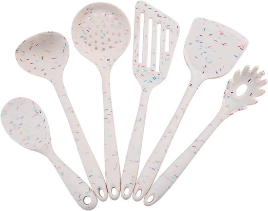 Küchenhelfer-set Aus Silikon – 6-teilig – Für Den Täglichen Gebrauch – Hitzebeständig Bis 750 °f – Weiß