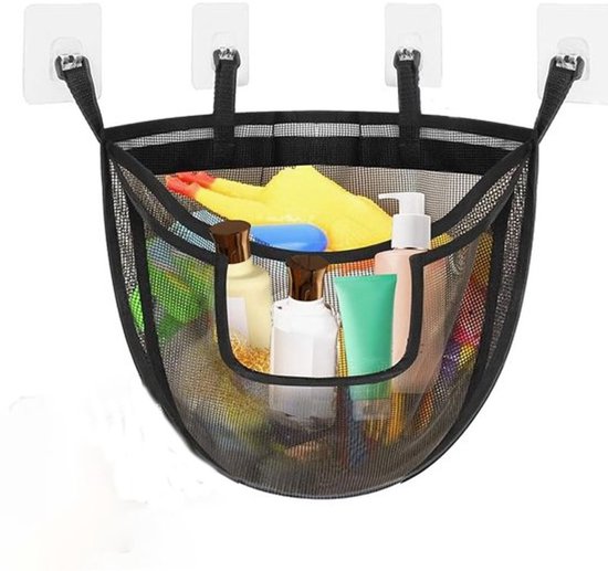 Aufbewahrung Für Badespielzeug – Babybadewannen-organizer – Ordnung Im Badezimmer – Schnelltrocknendes Netzgewebe – 36 X 46 Cm – Schwarz