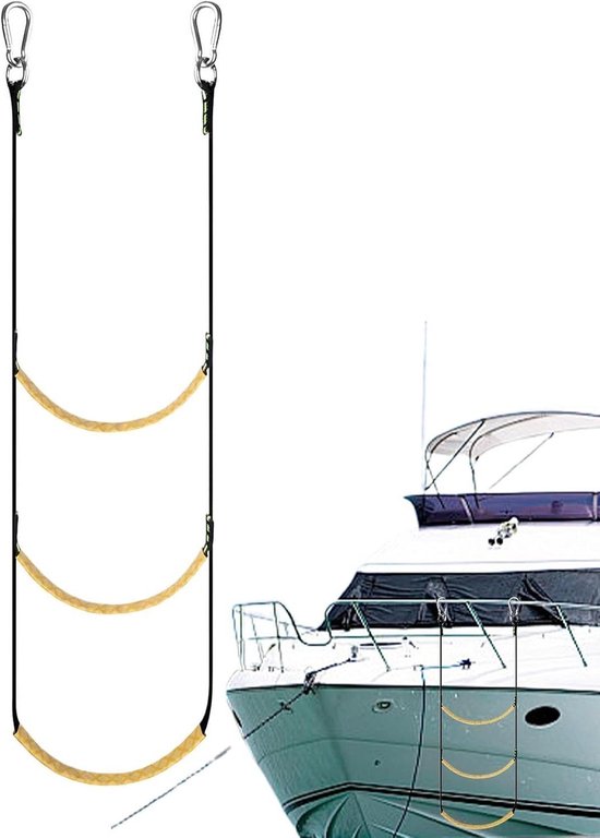 Strickleiter Für Boote – Sicheres Einsteigen – Faltbar – 55 Cm Breit – Schwarz
