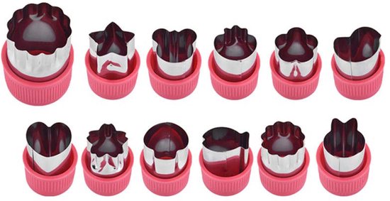 12-teiliges Ausstechformen-set Aus Edelstahl In Verschiedenen Formen – Rosa